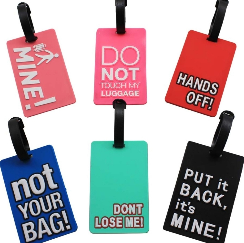 Mziart Funny Luggage Tags Set of 6 - Colorful & Unique - 5.9" H x 4.1" W x 2.5"